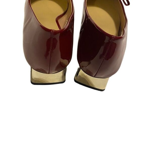 C.PARAVANO Women’s Red Block Heels Size EU 39 US 8 Square Toe Patent Leather New - Picture 2 of 12